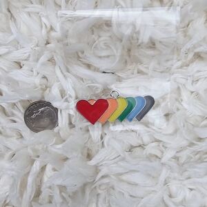 Coloful Rainbow, Heart, peace sign pendant, Jewelry Accessory